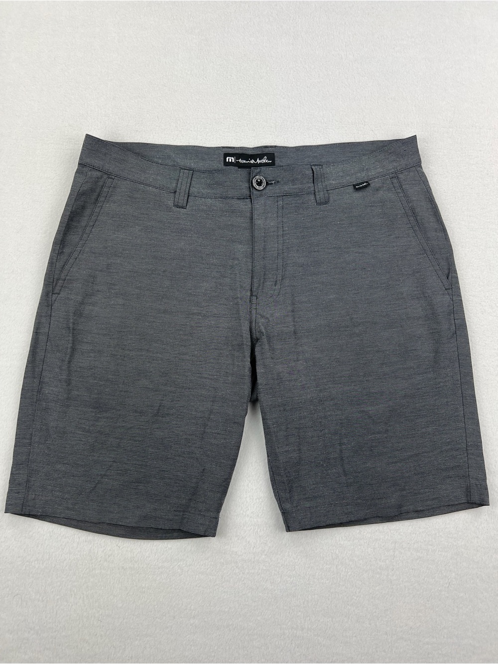 Travis Mathew El Dorado Performance Golf Shorts Heather Gray 9” Inseam Size 34